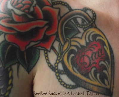 locket tattoos. Tattoo by Valerie Vargas